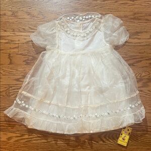 Elegant Cream and pale yellow Kids Dress